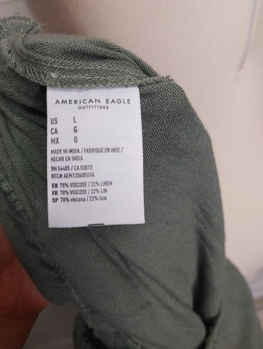 AEO Green One Shoulder Sleeveless Belted Jumpsuit L - Picture 9 of 10